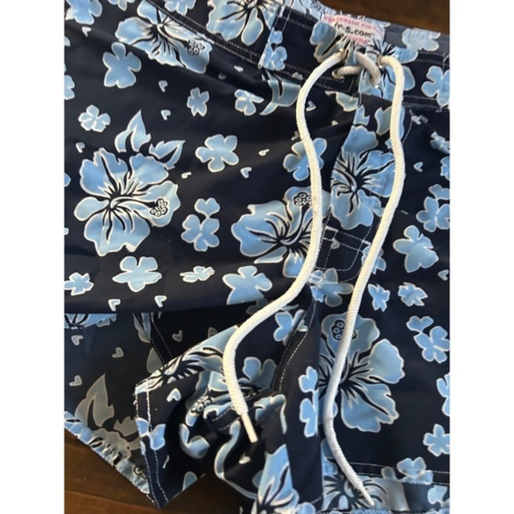 Y2K Jr-s.com Cyber Generation Womens Blue Hibiscus Floral Board Shorts Size 11 - Picture 5 of 8